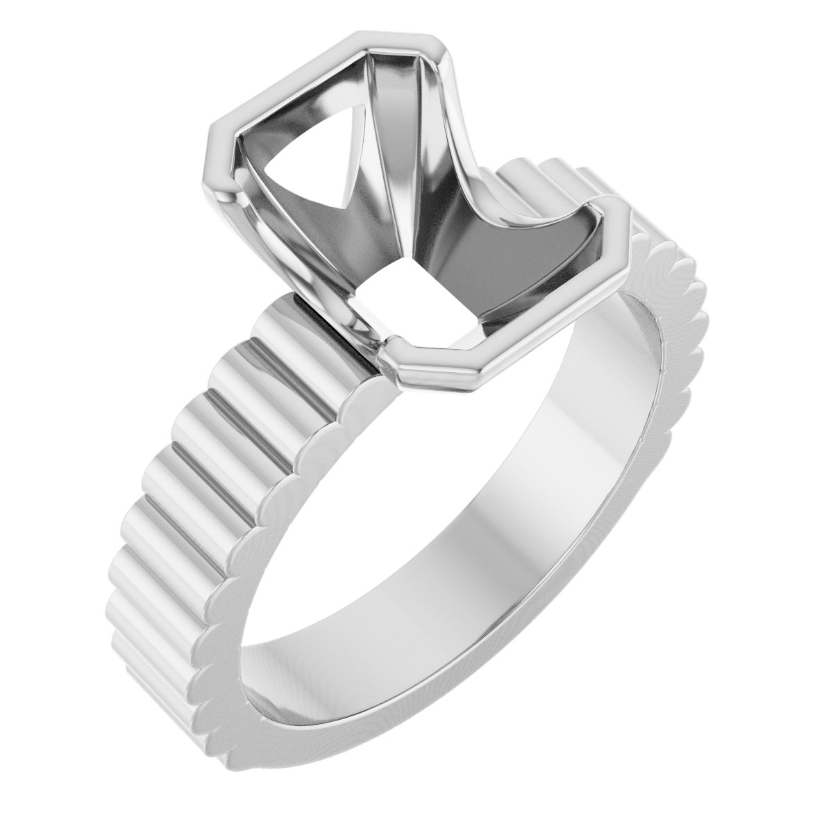 Half-Bezel Solitaire Engagement Ring