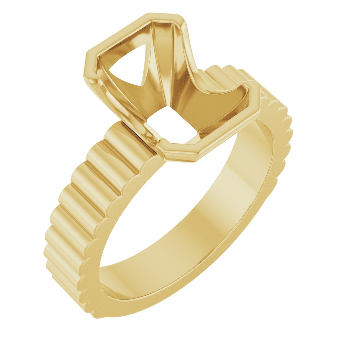 Half-Bezel Solitaire Engagement Ring