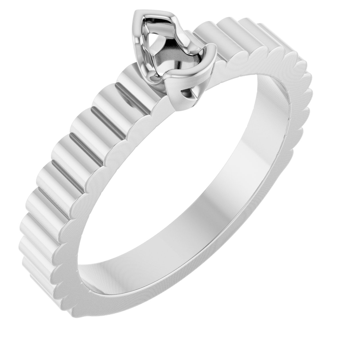 Half-Bezel Solitaire Engagement Ring