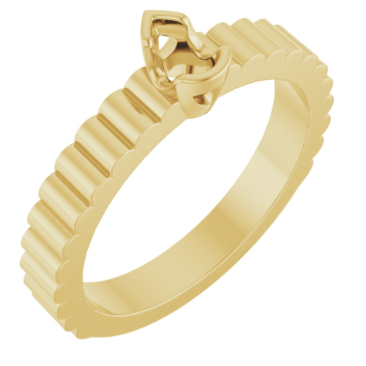 Half-Bezel Solitaire Engagement Ring