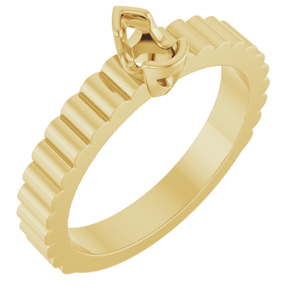 Half-Bezel Solitaire Engagement Ring
