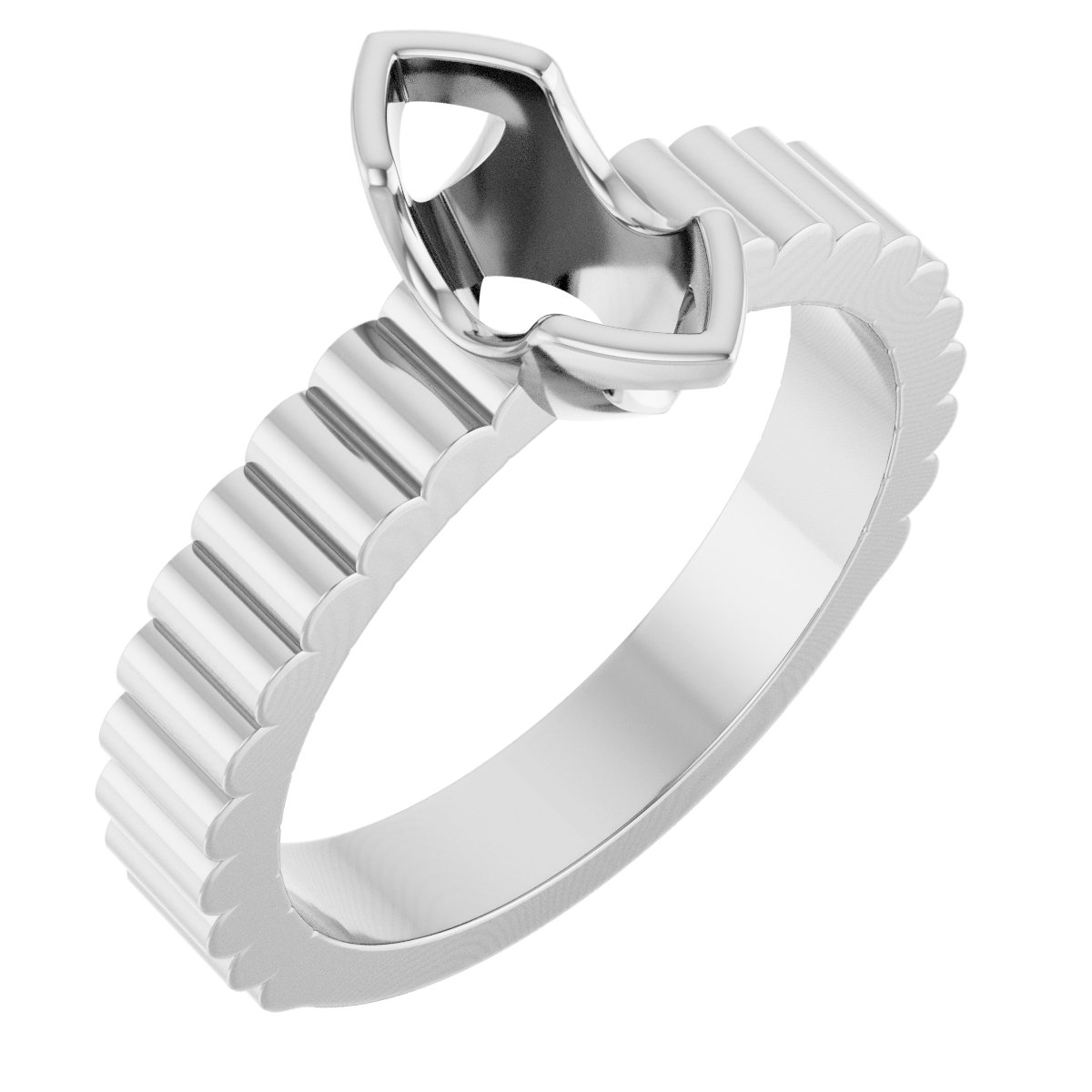 Half-Bezel Solitaire Engagement Ring