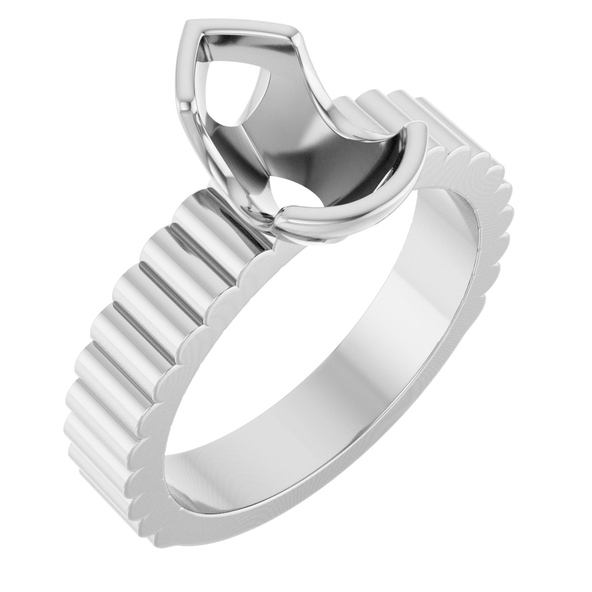 Half-Bezel Solitaire Engagement Ring