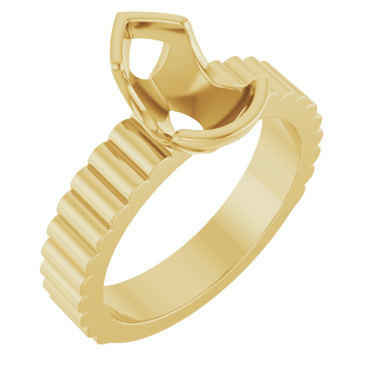 Half-Bezel Solitaire Engagement Ring