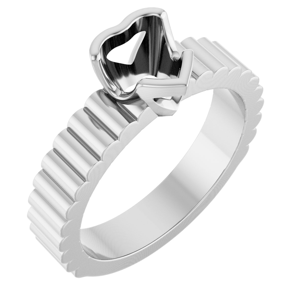 Half-Bezel Solitaire Engagement Ring