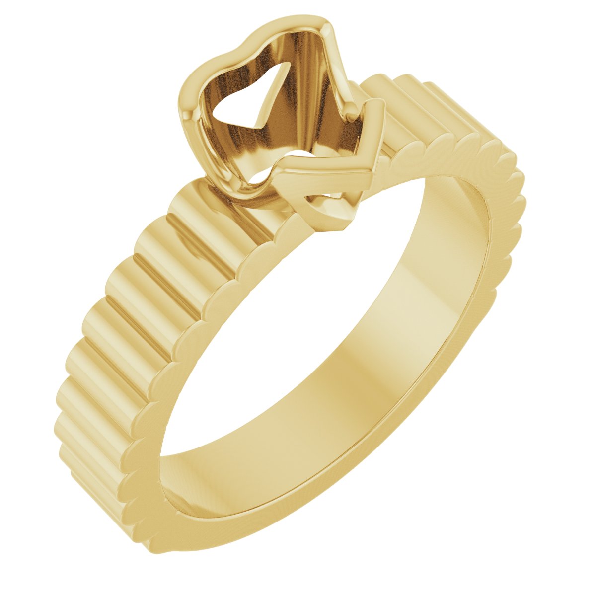 Half-Bezel Solitaire Engagement Ring