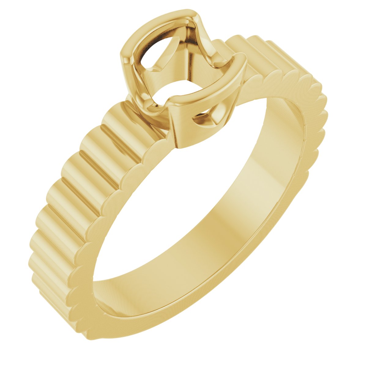 Half-Bezel Solitaire Engagement Ring