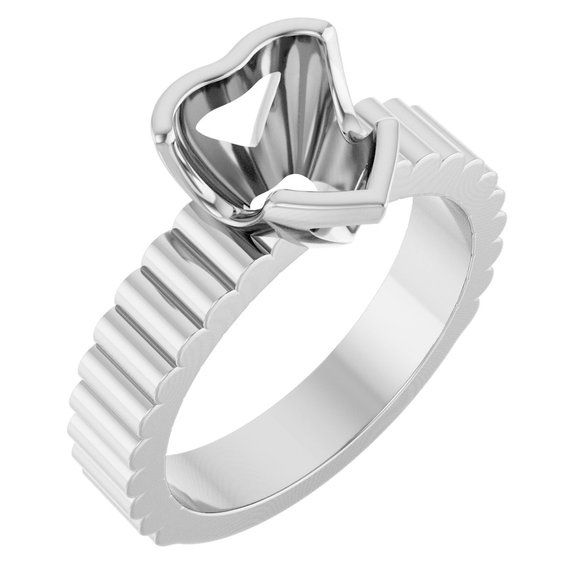 Half-Bezel Solitaire Engagement Ring
