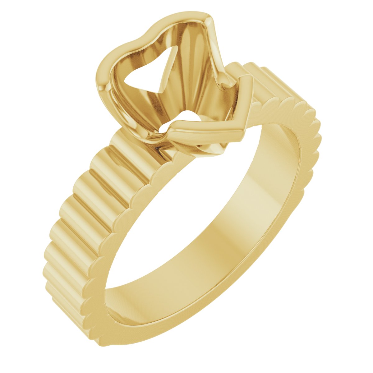 Half-Bezel Solitaire Engagement Ring