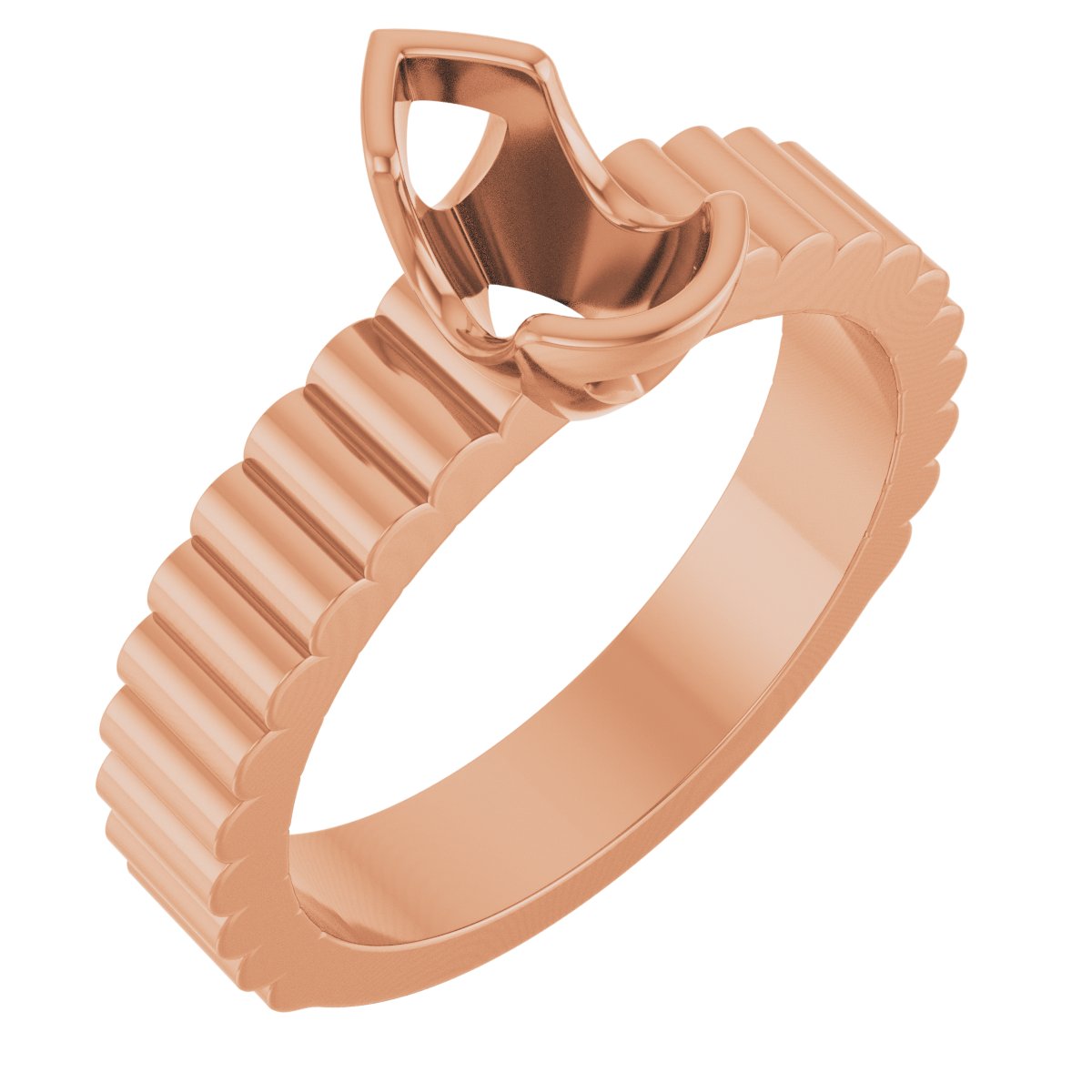 Half-Bezel Solitaire Engagement Ring