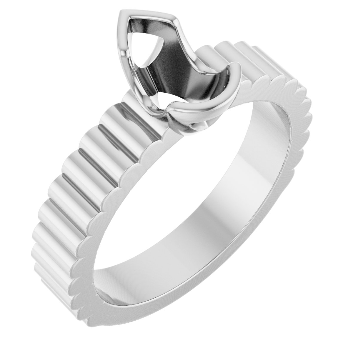 Half-Bezel Solitaire Engagement Ring