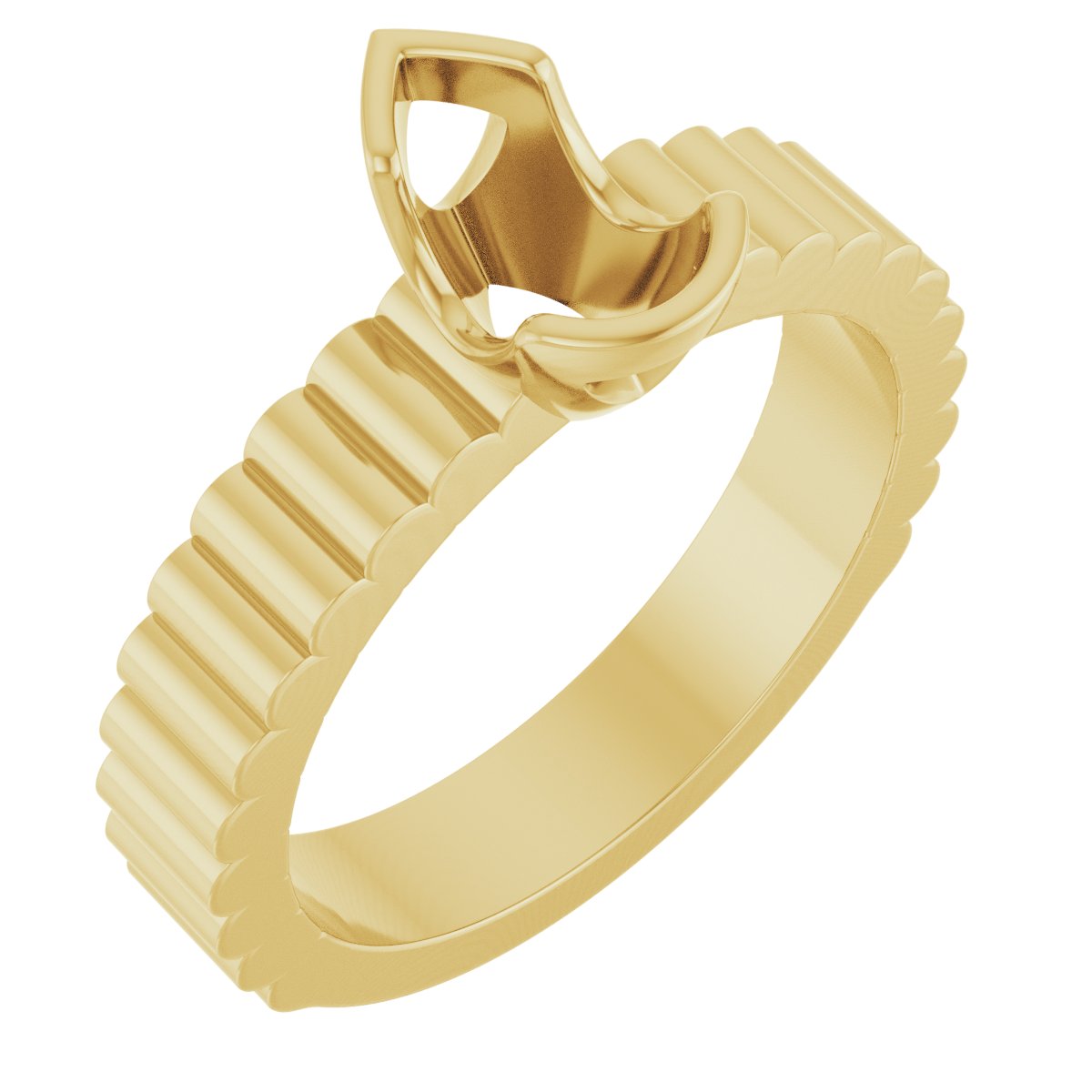 Half-Bezel Solitaire Engagement Ring