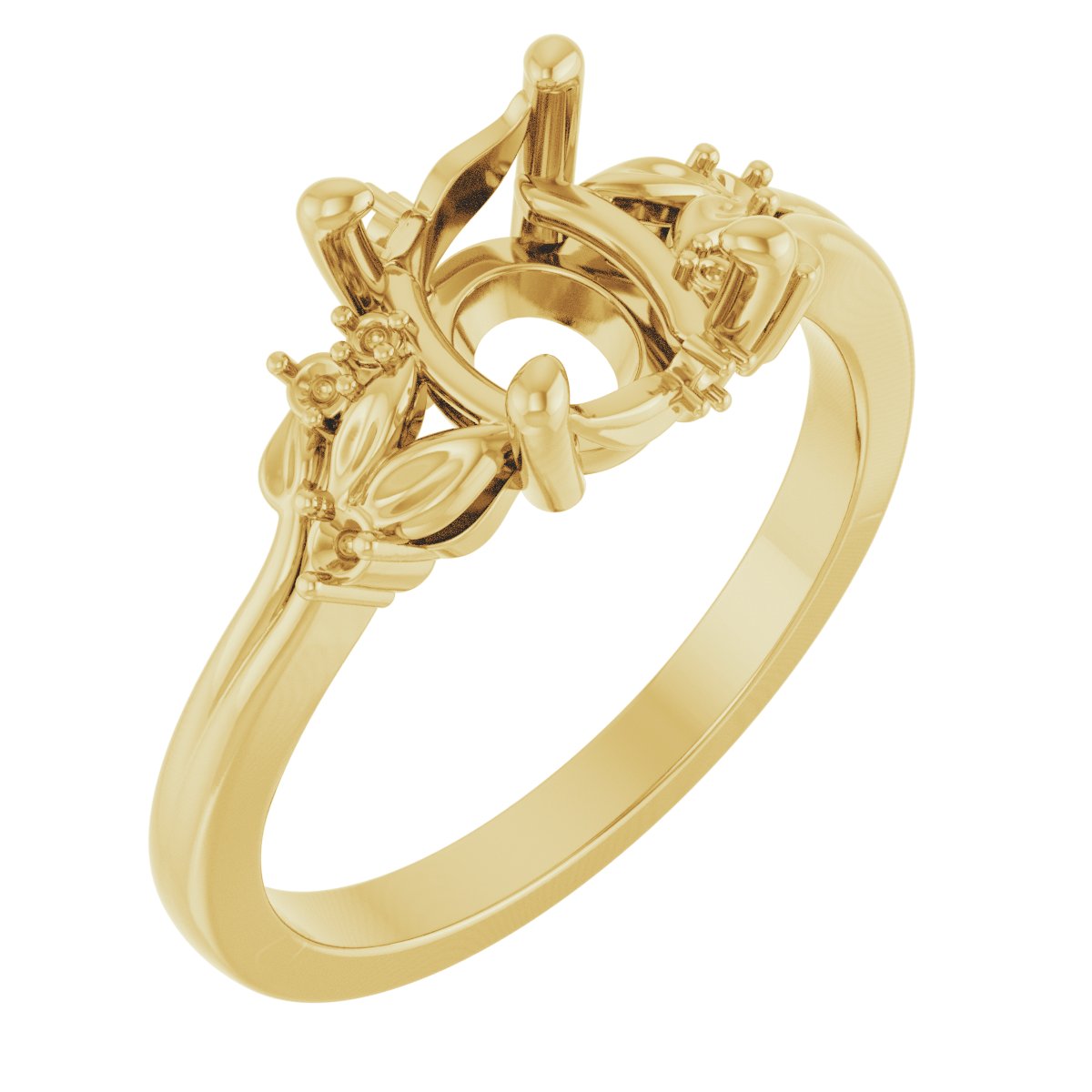 Accented Floral Engagement Ring or Band