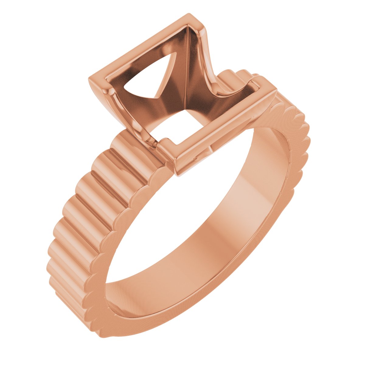 Half-Bezel Solitaire Engagement Ring