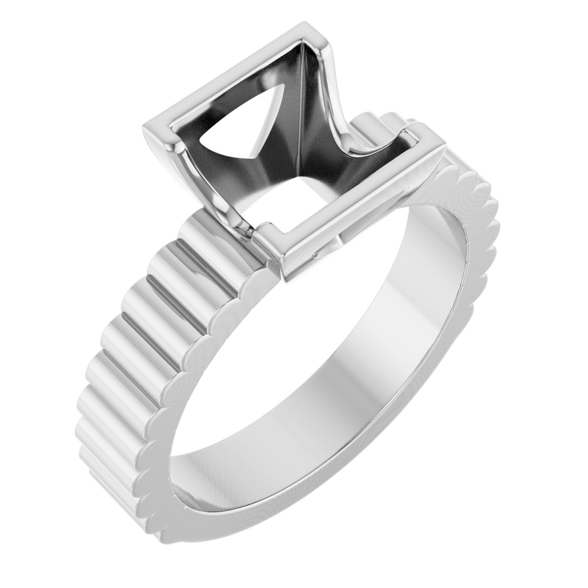 Half-Bezel Solitaire Engagement Ring