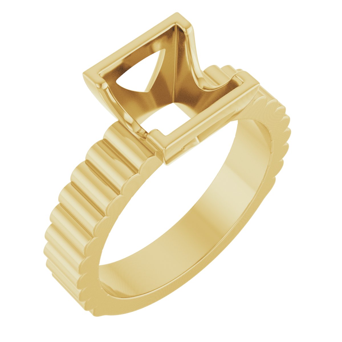 Half-Bezel Solitaire Engagement Ring