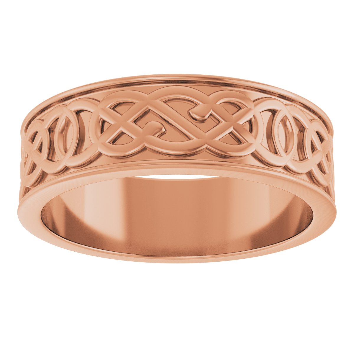 10K Rose 7 mm Celtic-Inspired Band Size 10