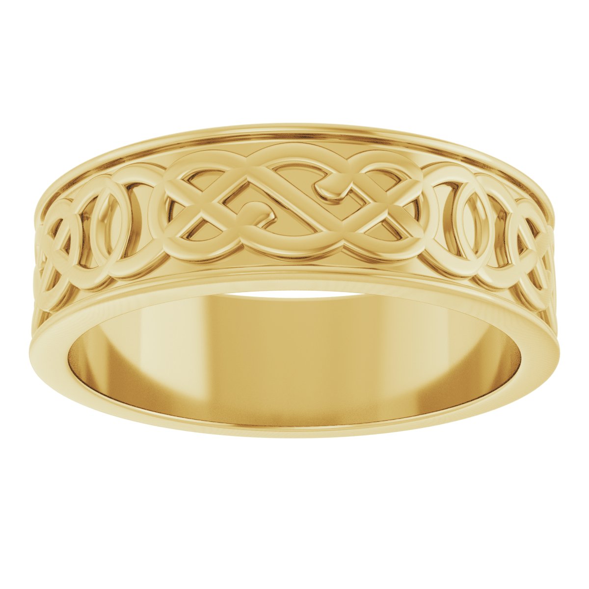 18K Yellow 7 mm Celtic-Inspired Band Size 10