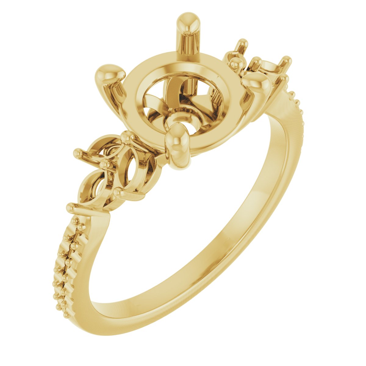 Accented Floral Engagement Ring or Band