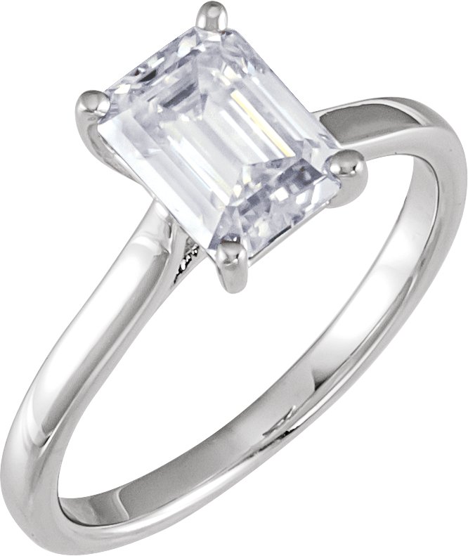 Emerald Solitaire Engagement Ring Mounting