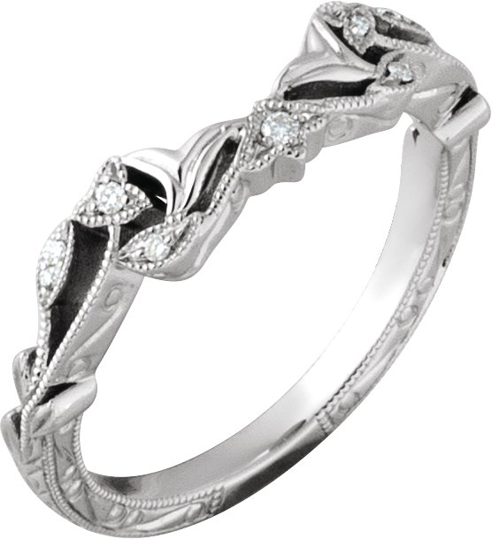 14K White .05 CTW Natural Diamond Matching Band