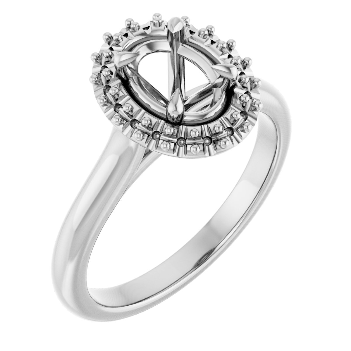 Claw-Prong Halo-Style Engagement Ring