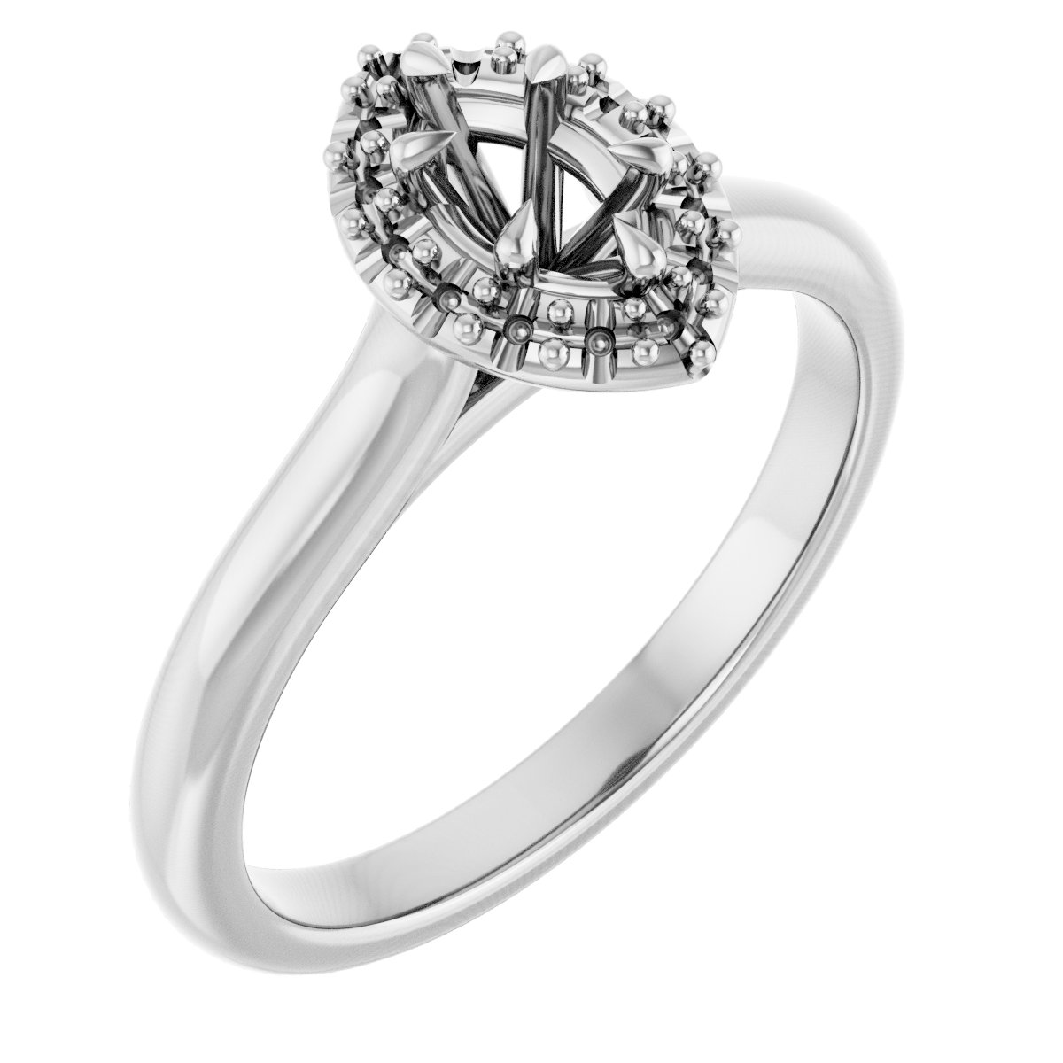 Claw-Prong Halo-Style Engagement Ring