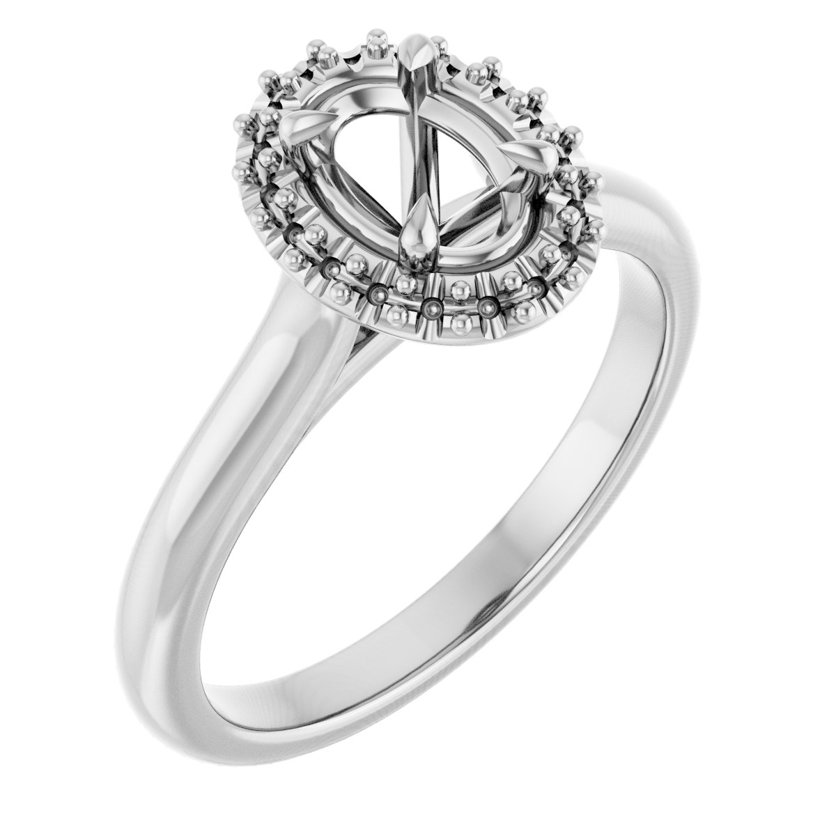 Claw-Prong Halo-Style Engagement Ring