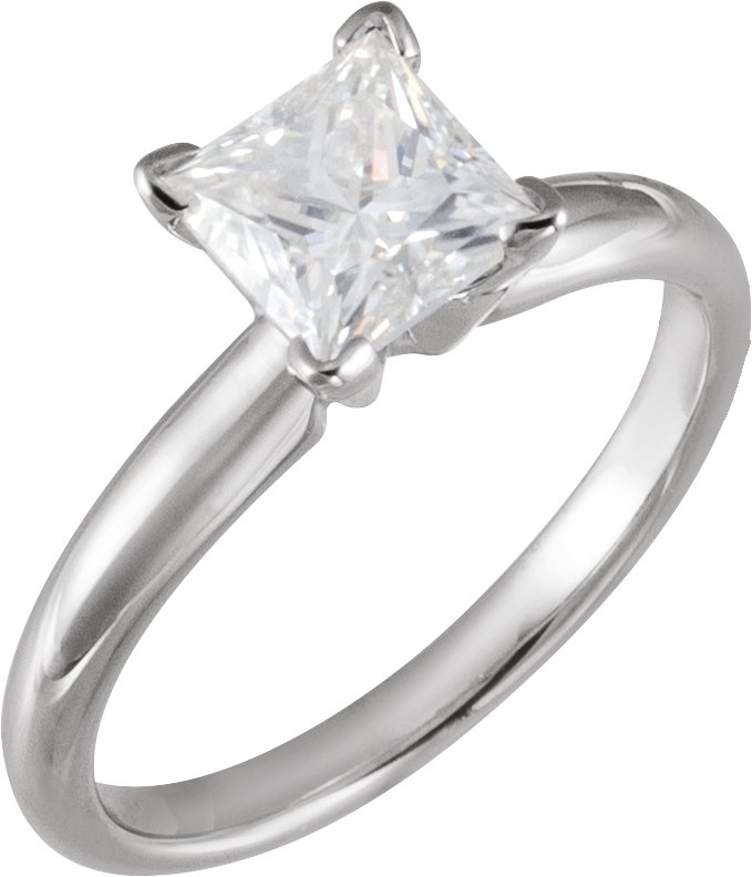 Square/Princess Solitaire Engagement Ring Mounting