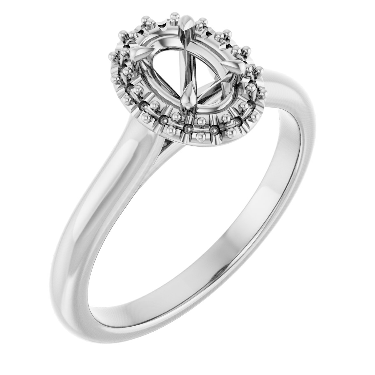 Claw-Prong Halo-Style Engagement Ring