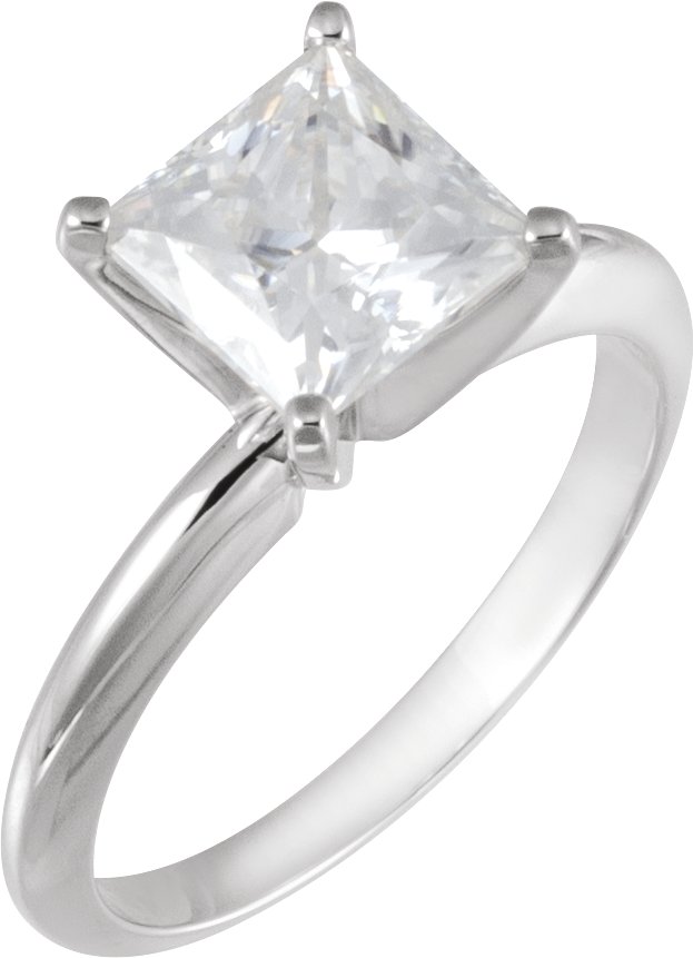 Square 4-Prong Heavy Shank Solitaire Ring Mounting