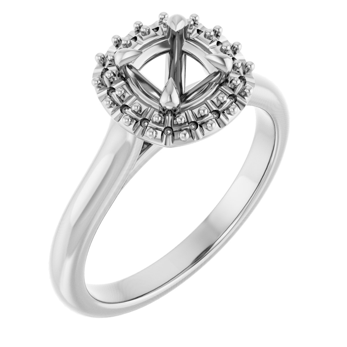 Claw-Prong Halo-Style Engagement Ring