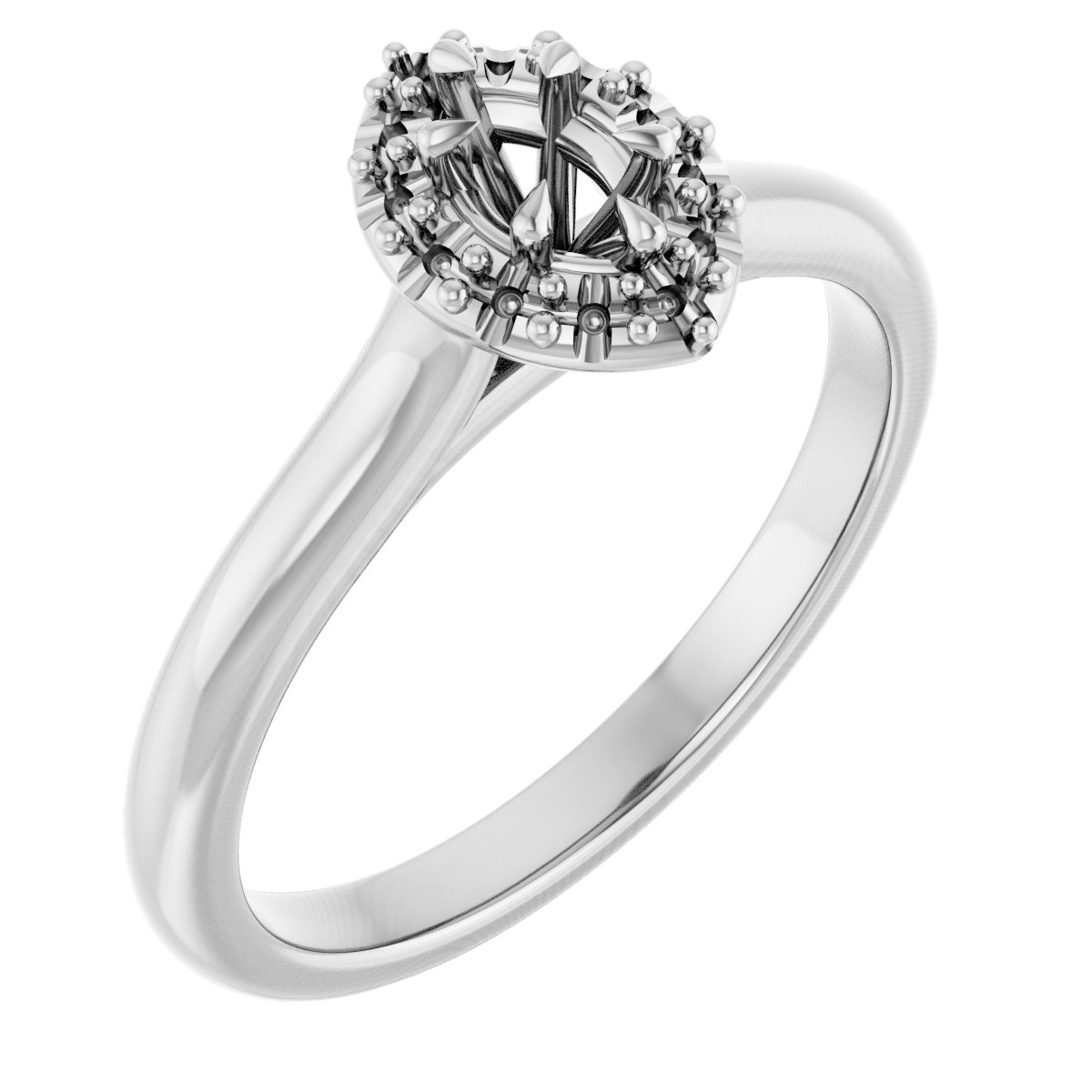 Claw-Prong Halo-Style Engagement Ring