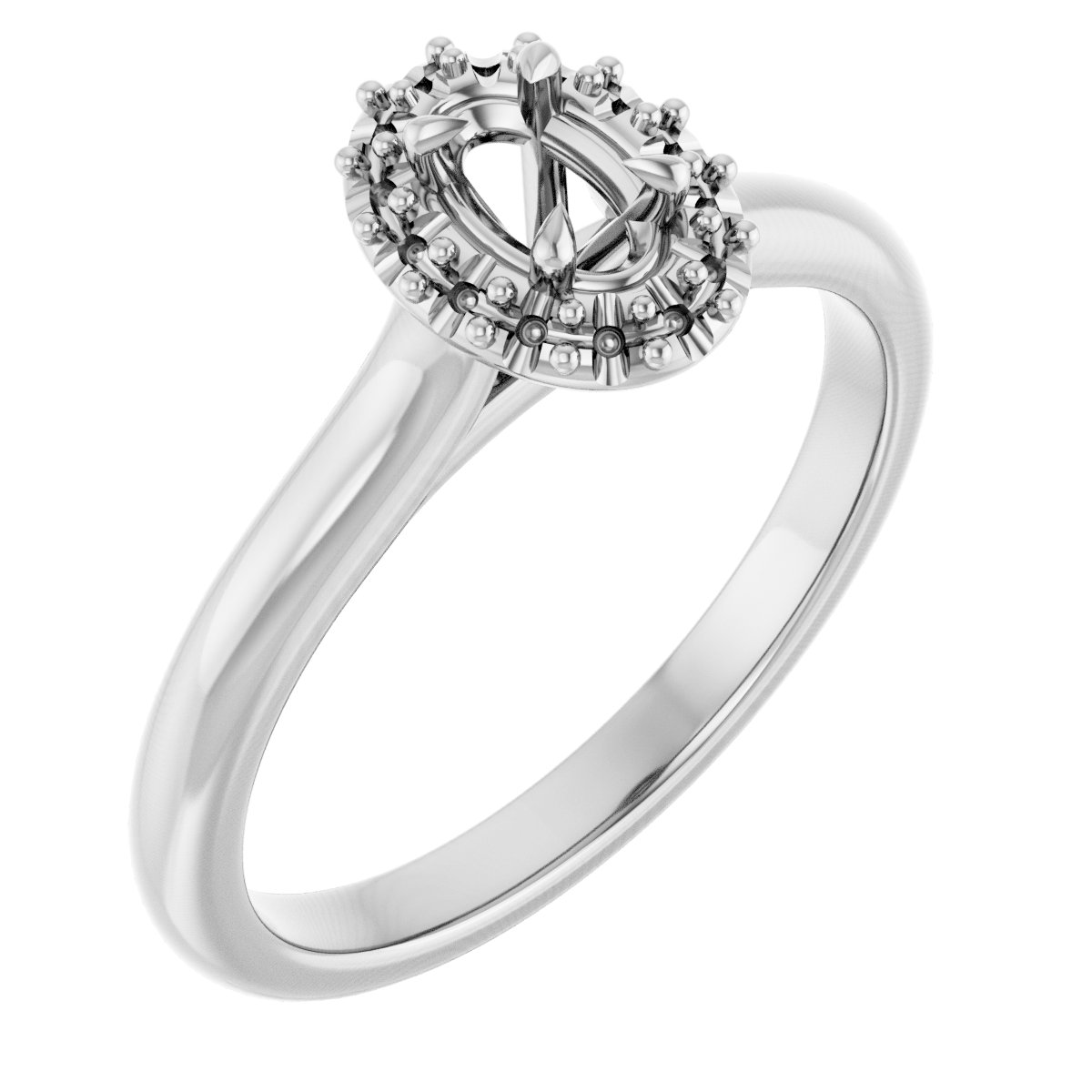 Claw-Prong Halo-Style Engagement Ring