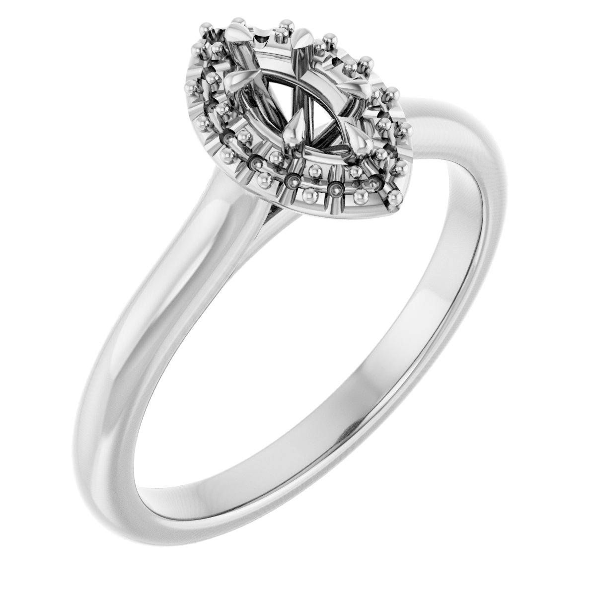 Claw-Prong Halo-Style Engagement Ring