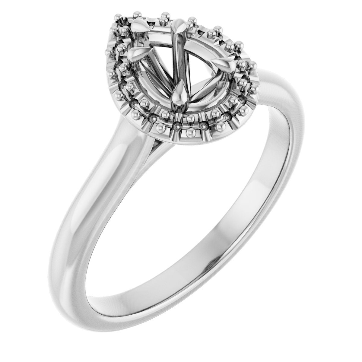 Claw-Prong Halo-Style Engagement Ring