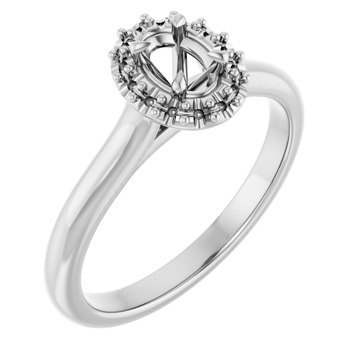 Claw-Prong Halo-Style Engagement Ring