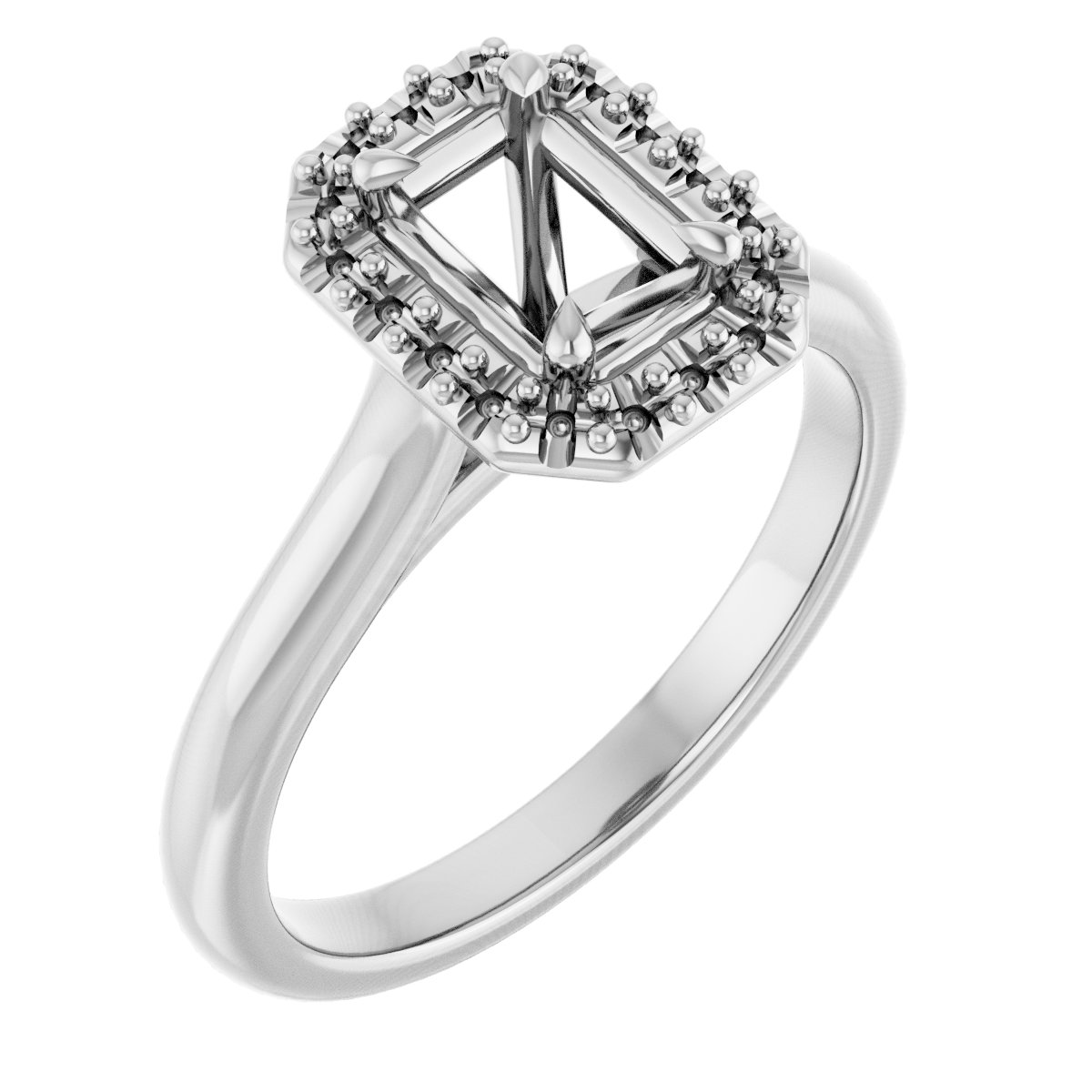 Claw-Prong Halo-Style Engagement Ring