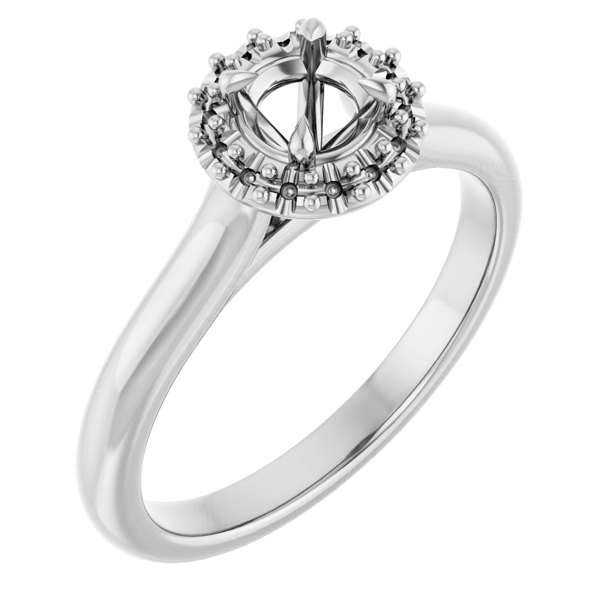 Claw-Prong Halo-Style Engagement Ring