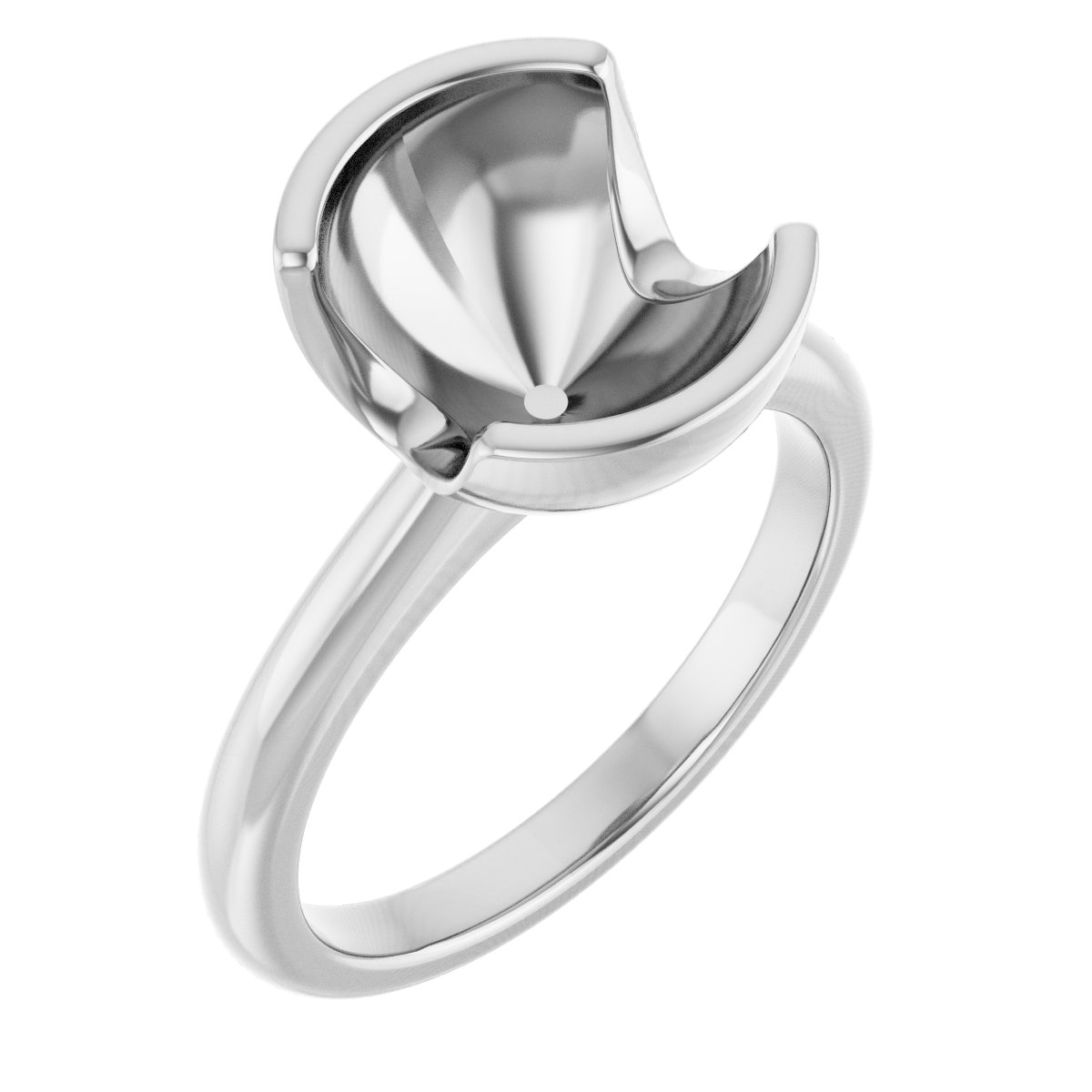 Half-Bezel Engagement Ring