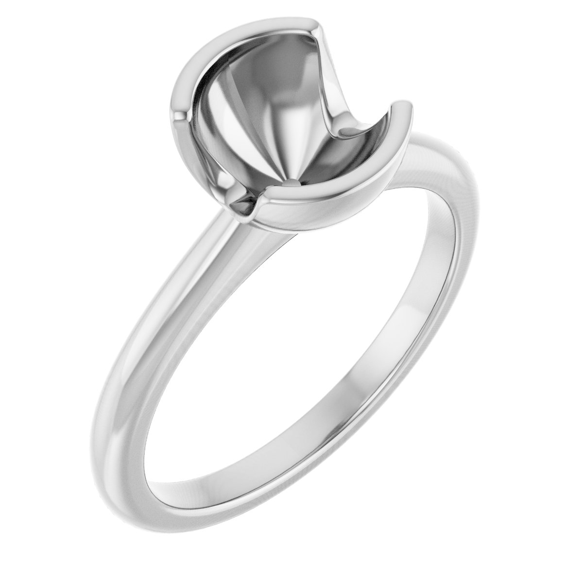 Half-Bezel Engagement Ring