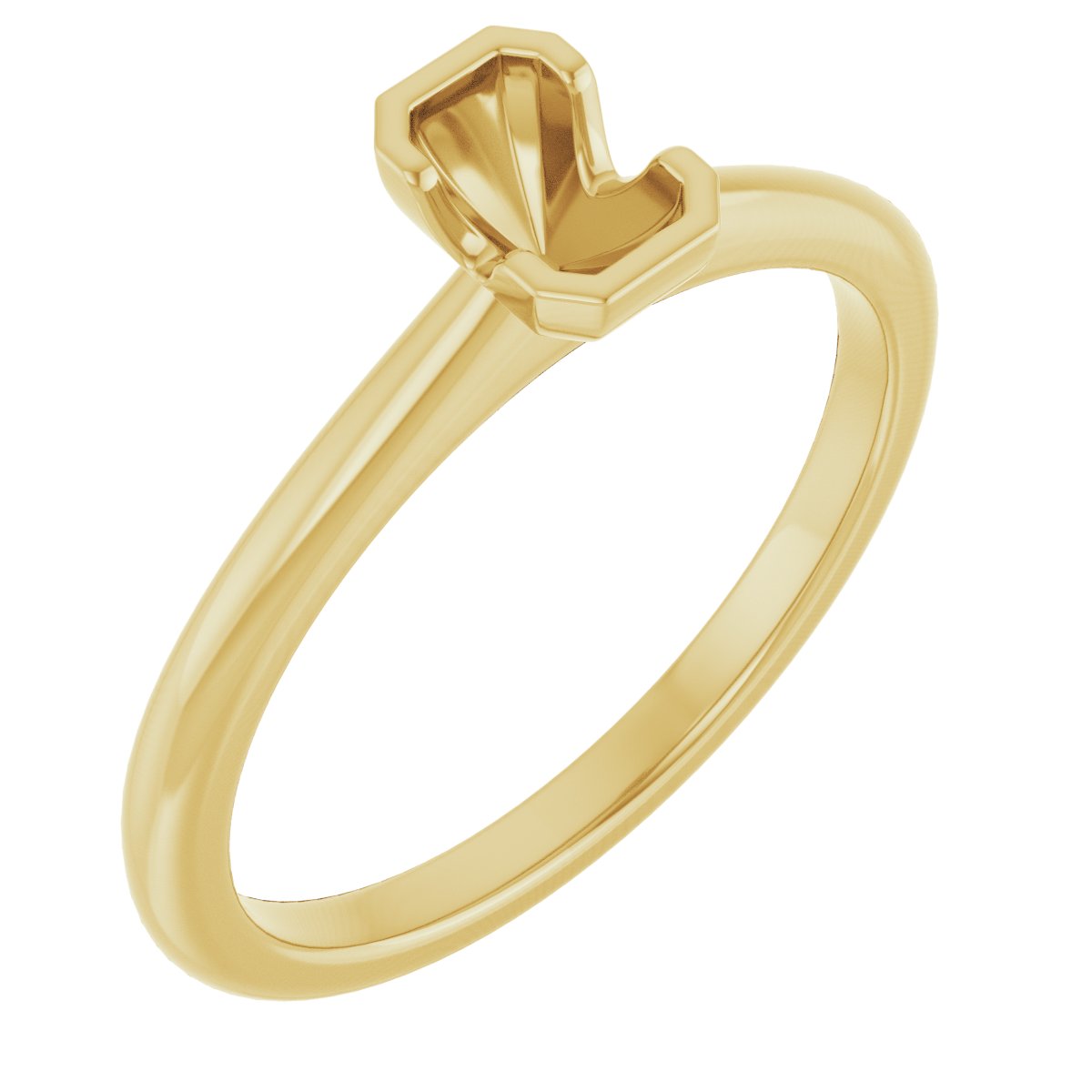 Half-Bezel Engagement Ring