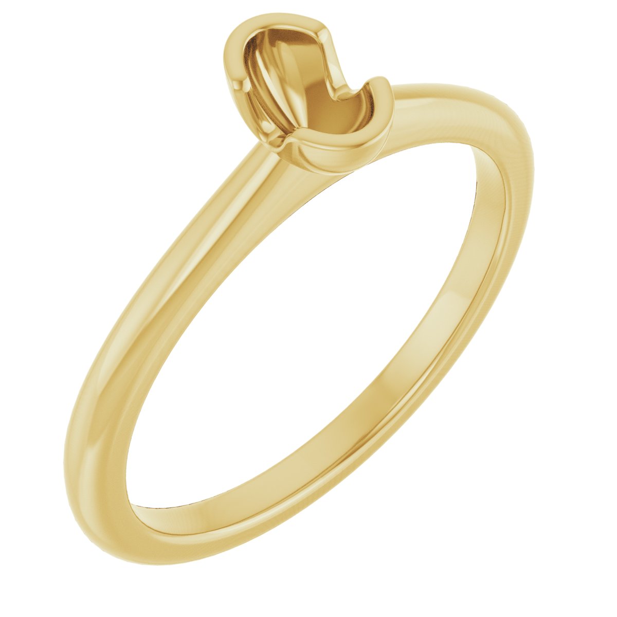 Half-Bezel Engagement Ring