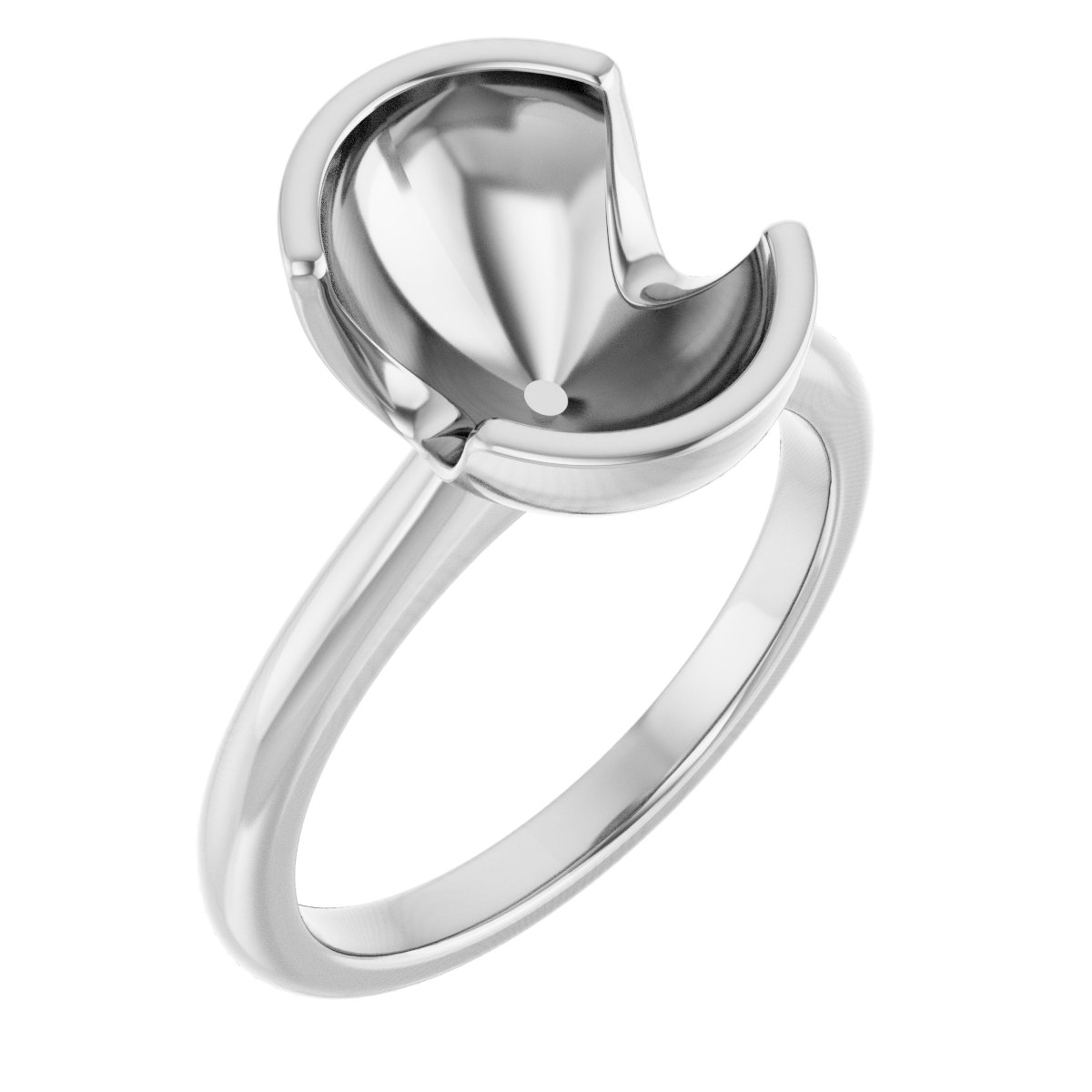 Half-Bezel Engagement Ring