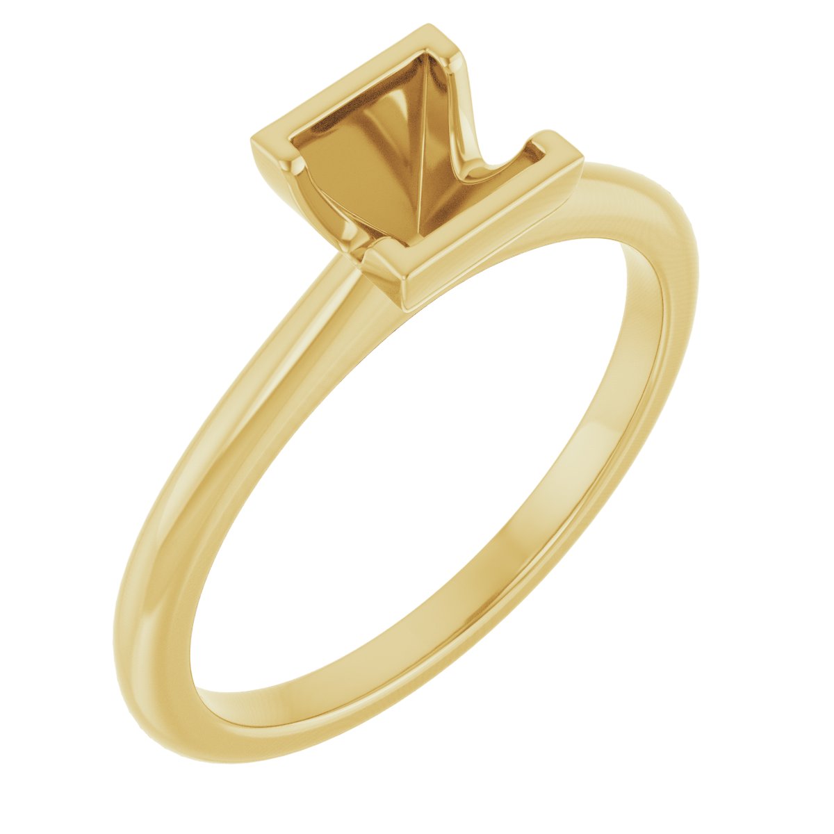 Half-Bezel Engagement Ring