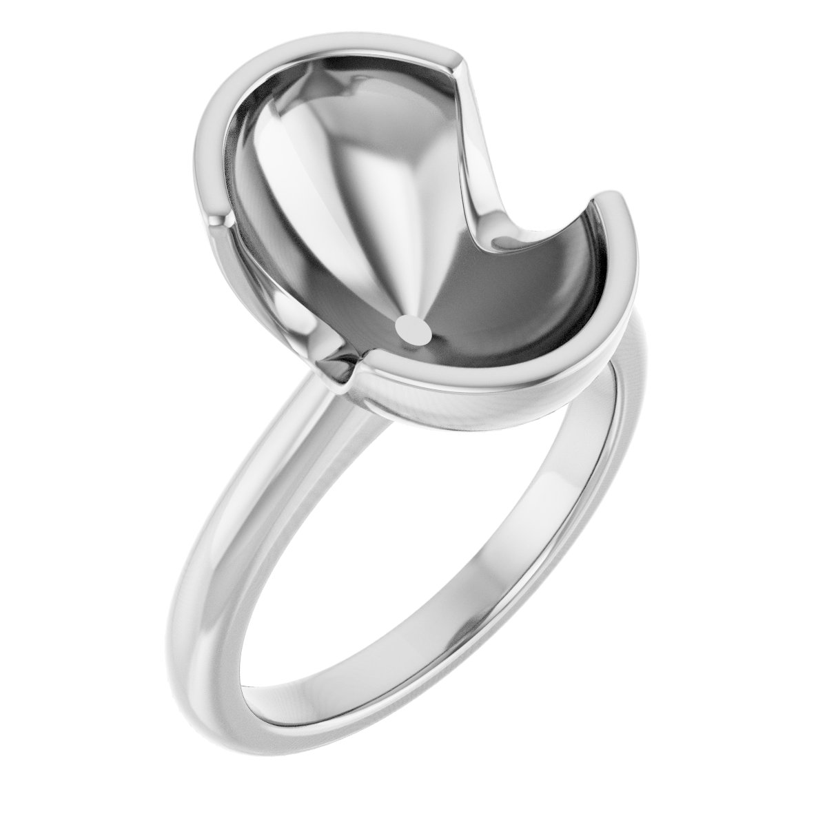 Half-Bezel Engagement Ring