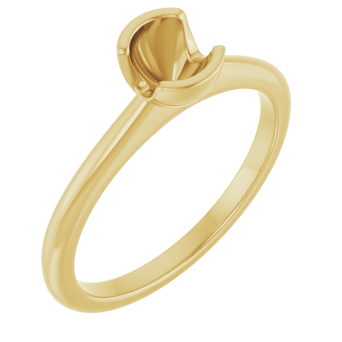 Half-Bezel Engagement Ring