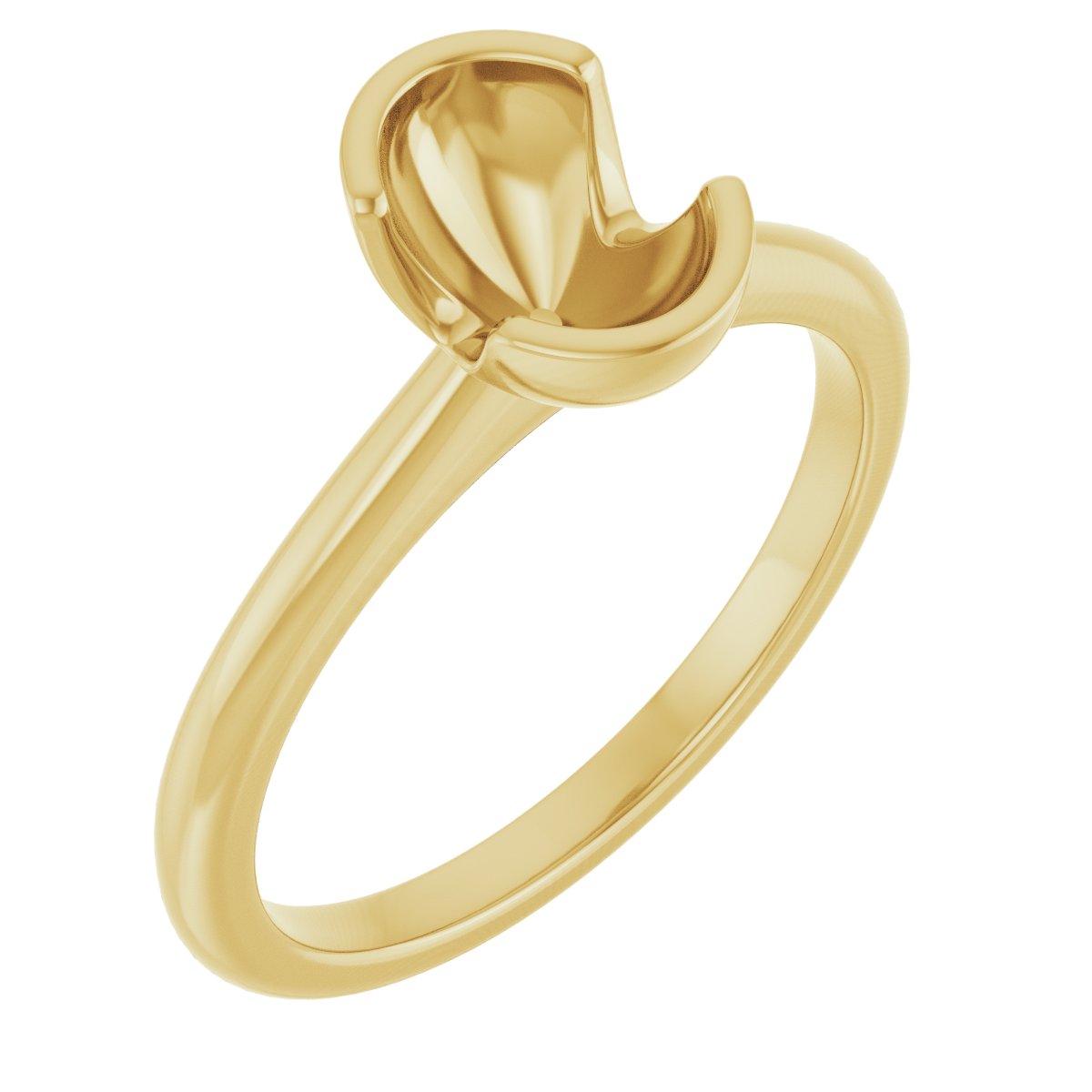Half-Bezel Engagement Ring