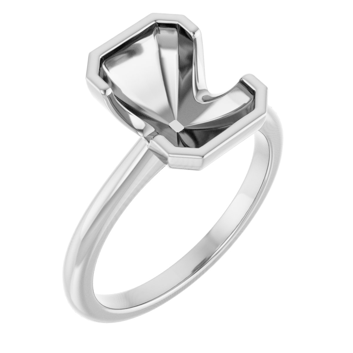 Half-Bezel Engagement Ring