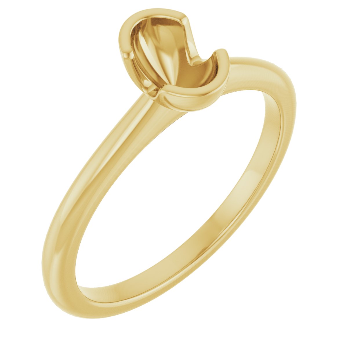 Half-Bezel Engagement Ring